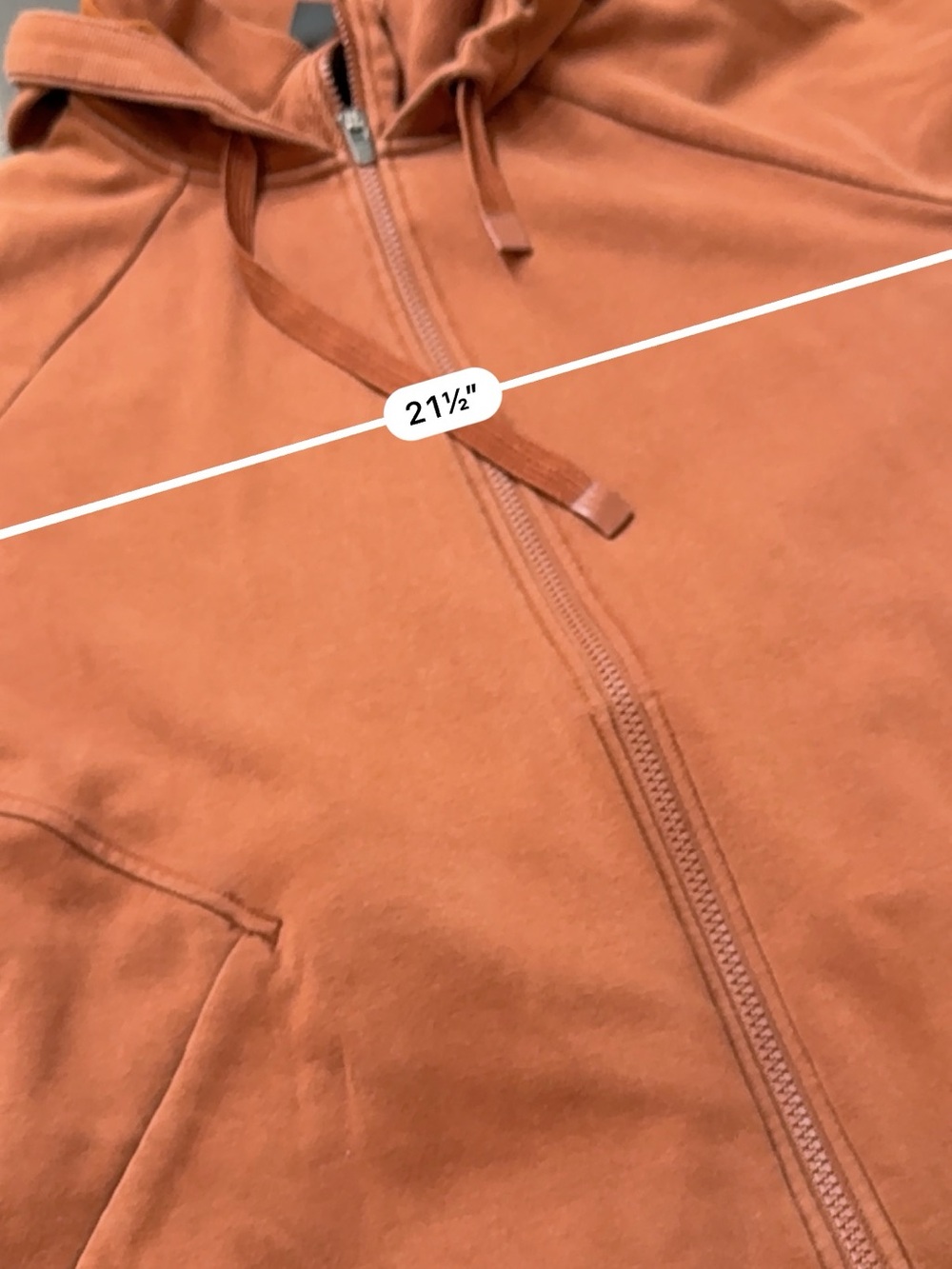 Athleta Triumph Hoodie XL Rust Orange Full Zip Thumbhole - Picture 5 of 8